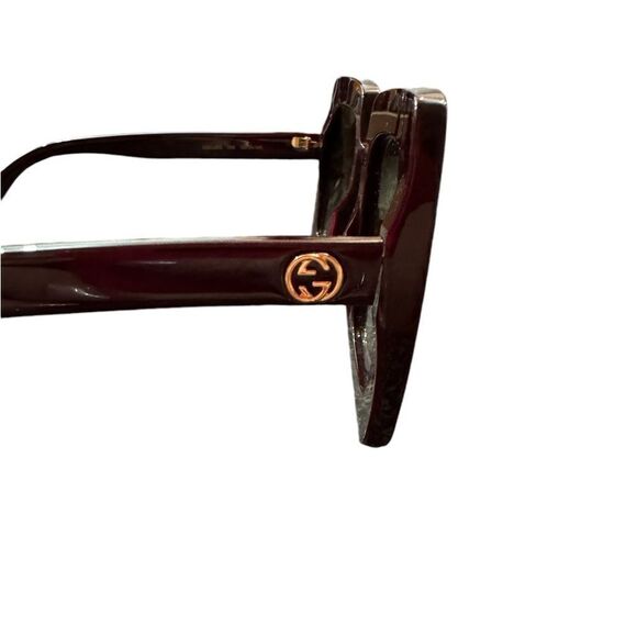 Gucci Acetate Oversized Sunglasses GG0328S in Burgundy - Picture 12 of 14
